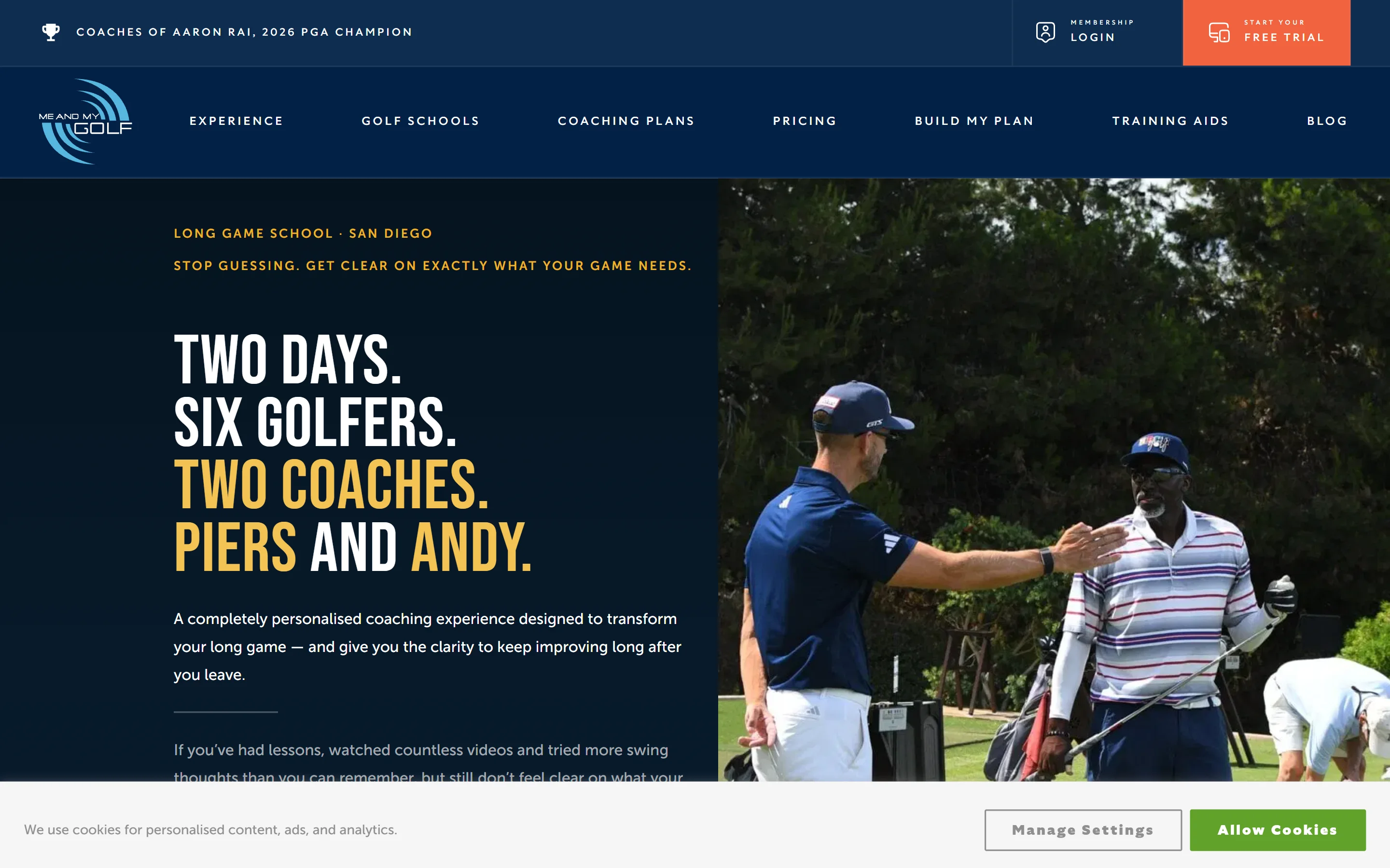 Me and My Golf golf schools page