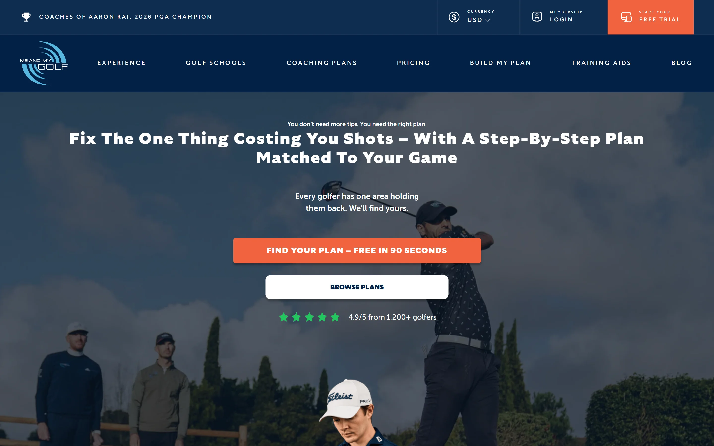 Me and My Golf homepage