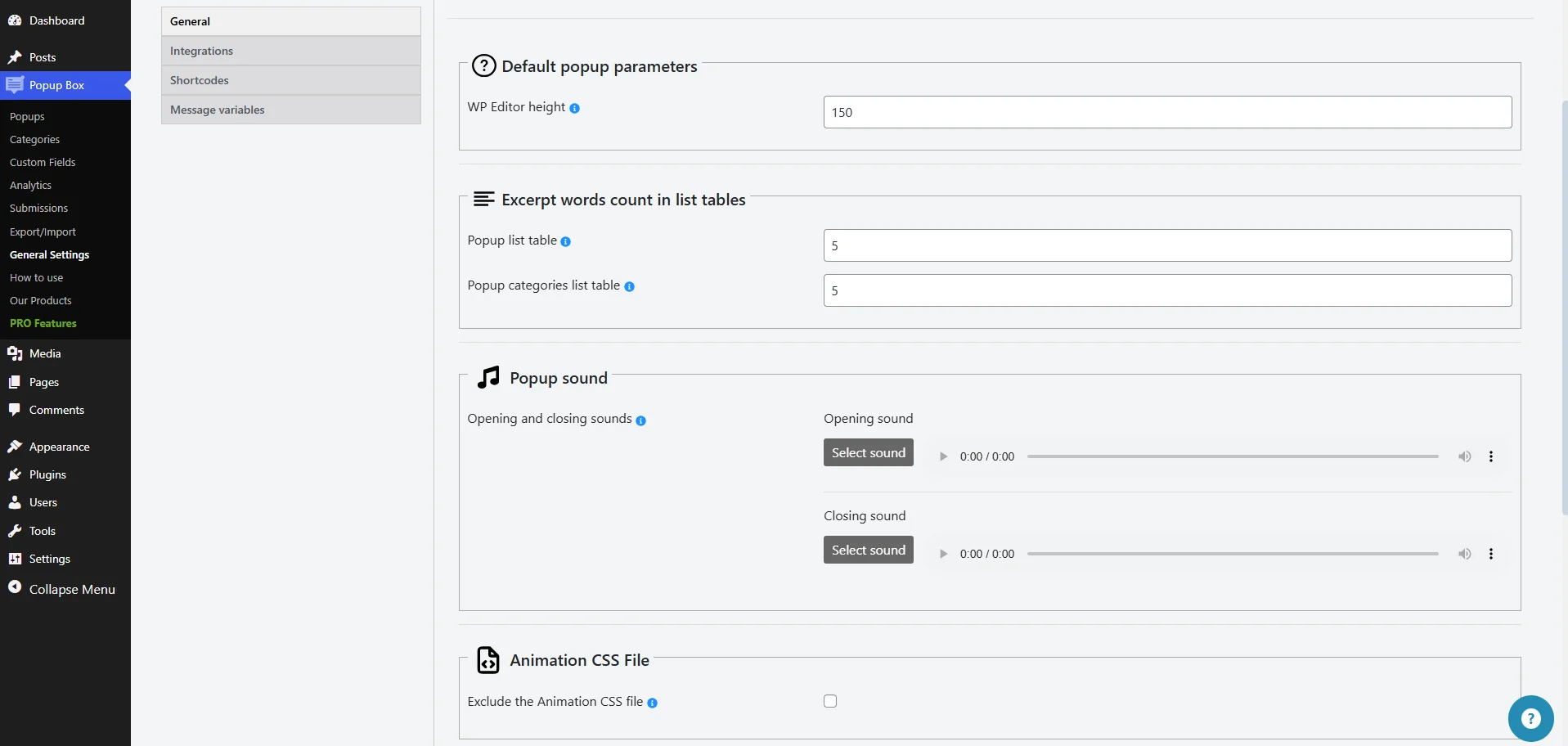 Popup Box: front end popup example