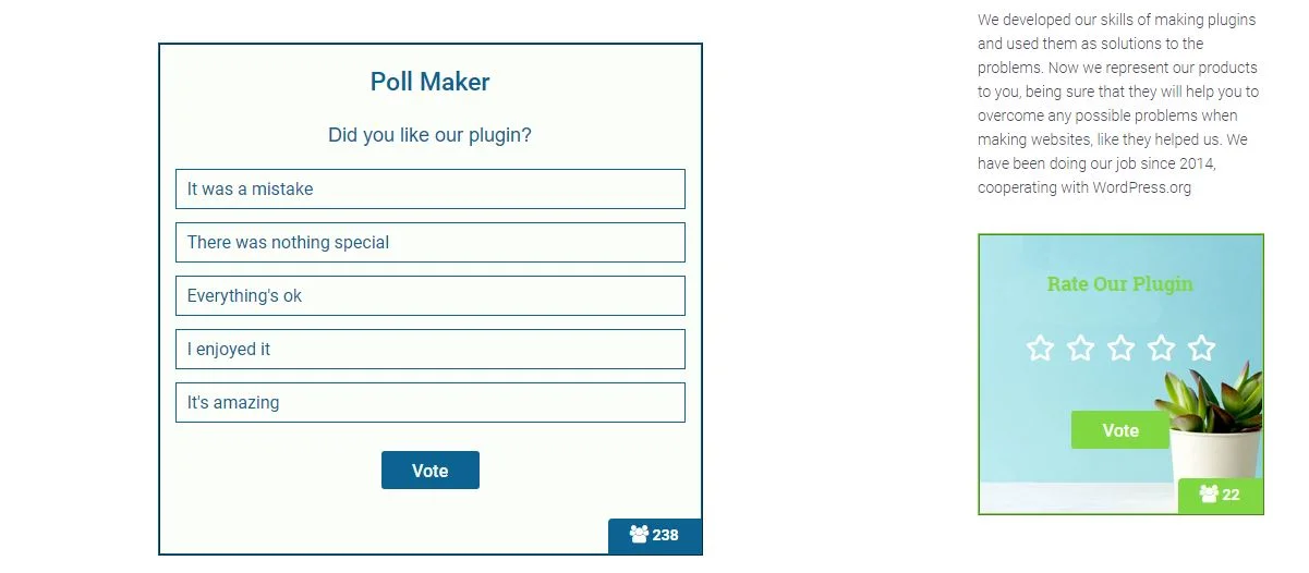 Poll Maker: front end poll preview